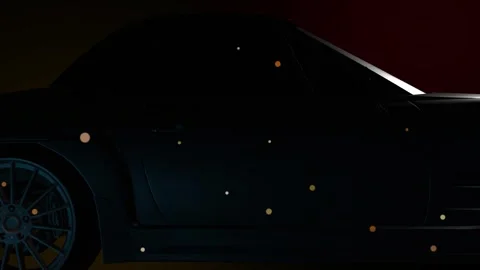 The silhouette of the car. A hologram. Development of the machine. Side view. Stock Footage 248797616