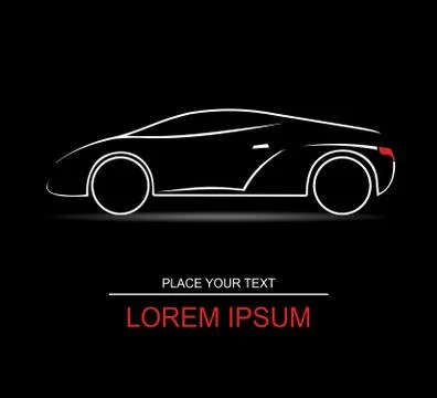 Silhouette of the car. Stock Illustration