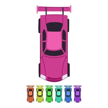 Silhouette car top view vector cartoon graphic Stock Illustration