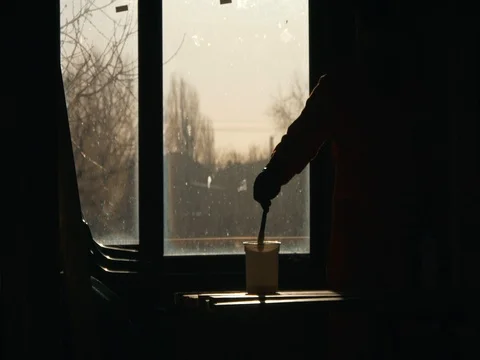 Silhouette of carpenter painter processes the wood material. Stock Footage 73252686