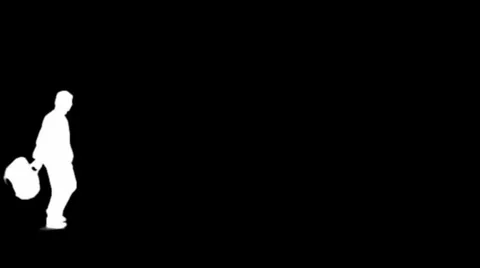 Silhouette - Carrying baggage Video stock 1056844