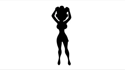 Silhouette of a cartoon dancer on a white background Stock-Footage 240915662