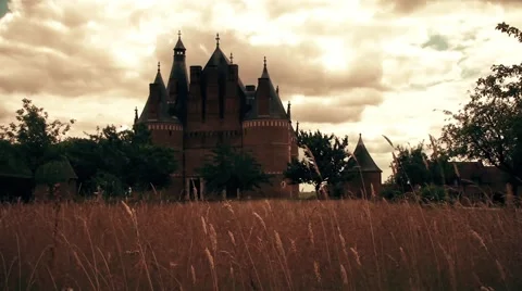 Silhouette of a castle Stock Footage 67380232