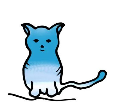 Silhouette Cat with blue background Stock Illustration