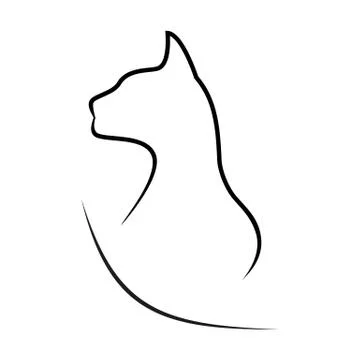 Silhouette of a cat. Stock Illustration