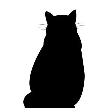 Silhouette of a cat. Vector image isolated on white background Stock Illustration