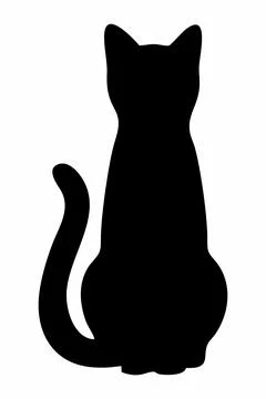 Silhouette of a cat on a white background. Stockillustratie