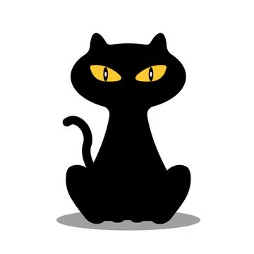 Silhouette of cat on white background, illustrator vector. Stock Illustration