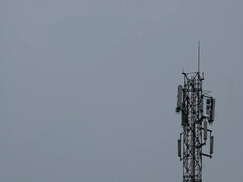 Silhouette of a Cellular Tower Stock Photos