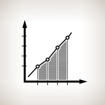 Silhouette chart on a light background Illustrazione stock