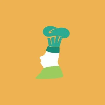 Silhouette of chef in hat Stock Illustration