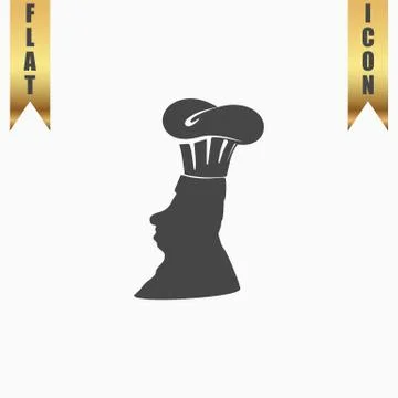 Silhouette of chef in hat Stock Illustration