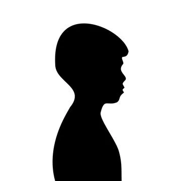 Silhouette of a child on a white background Ilustración de archivo
