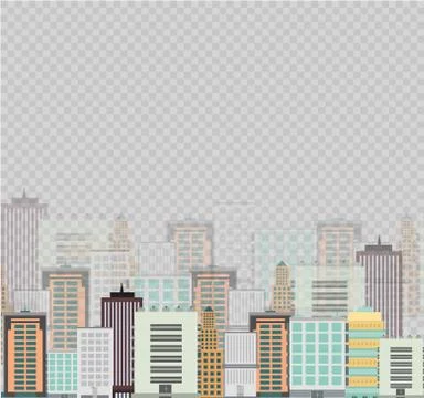 The silhouette of the city in a flat style. Modern urban landscape.vector Stock Illustration