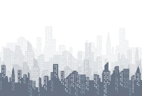 The silhouette of the city in a flat style. Modern urban landscape.vector Stock Illustration