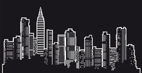 Silhouette of a city Stock Illustration