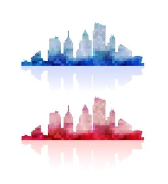 Silhouette of a city Stock Illustration