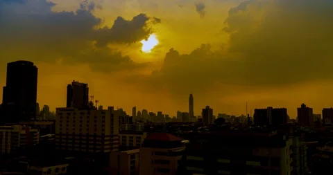 Silhouette city Time lapse. Video stock 100798973
