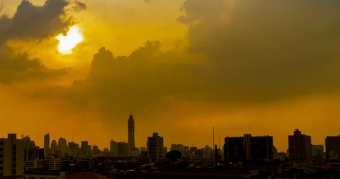 Silhouette city Time lapse. Stock Footage 100799227