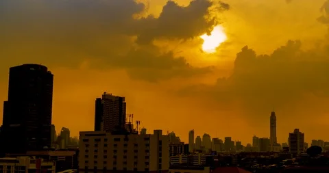 Silhouette city Time lapse . Stock Footage 100799301