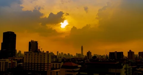 Silhouette city Time lapse. Stock Footage 100799373