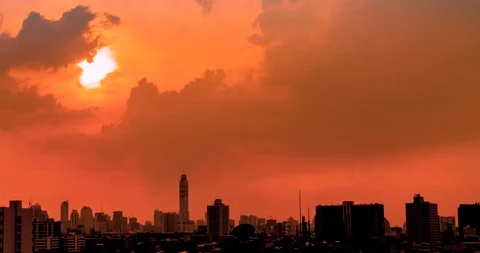 Silhouette city Time lapse. Stock Footage 100799528