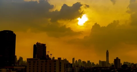 Silhouette city Time lapse. Stock Footage 100799660
