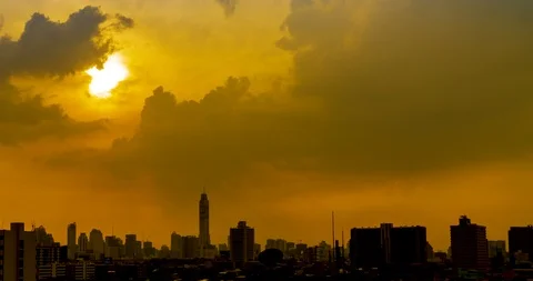 Silhouette city Time lapse. Stock Footage 100799665