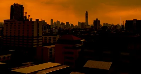Silhouette city Time lapse. Video stock 100799993