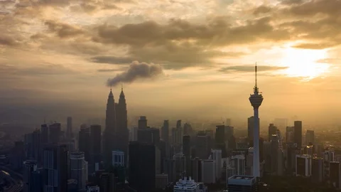 Silhouette Cityscape Stock Footage 121862594