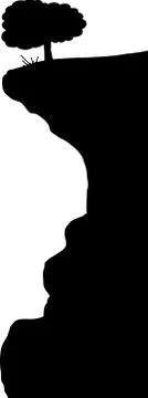 Silhouette cliff Stock Illustration