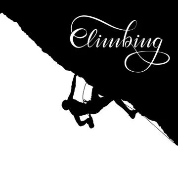 Silhouette of a climber Illustrazione stock