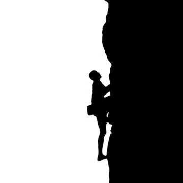 Silhouette of a climber Stock Illustration