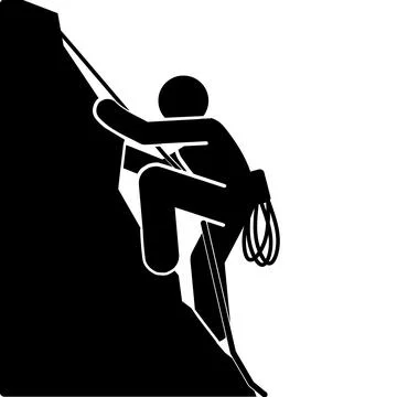 Silhouette of a climber Illustrazione stock