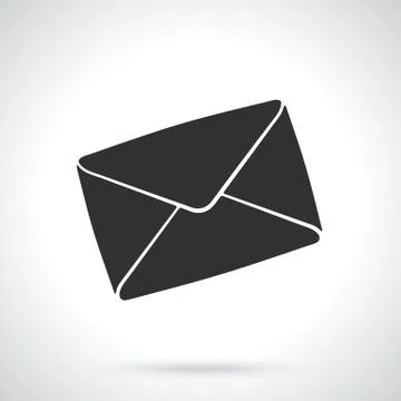 Silhouette of closed envelope Stock Illustration