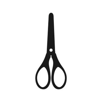 Silhouette of closed scissors Stock Illustration
