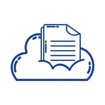 Silhouette cloud data with digital document information Stock Illustration