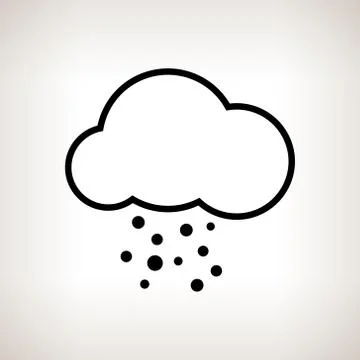 Silhouette cloud with hail , vector illustration Stock Illustration