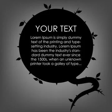 Silhouette Cloud Speech with Tree Leaf. Round Stock Illustration