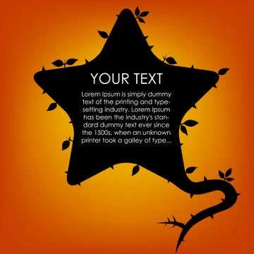 Silhouette Cloud Speech with Tree Leaf. Star 库存插图