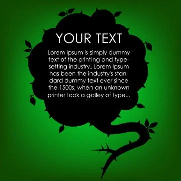 Silhouette Cloud Speech with Tree Leaf. Green Stock Illustration