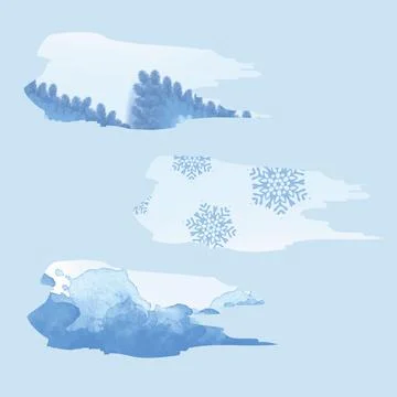 Silhouette Clouds with blue background Stock Illustration