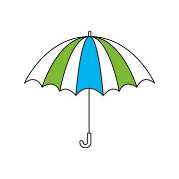 Silhouette color section of opened stripe umbrella Stock Illustration