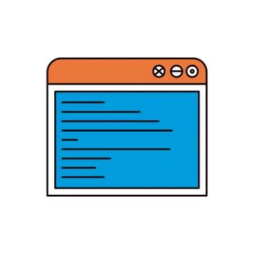 Silhouette color sections of computer window icon Stockillustratie