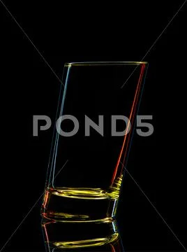 Silhouette of colorful glass for shot with clipping path on black background Stock Photos