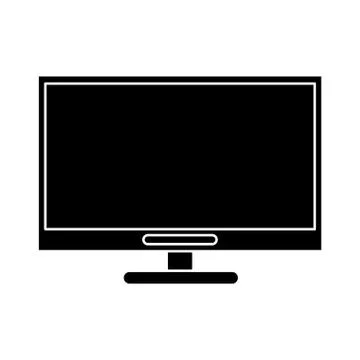 Silhouette computer technology work device Illustrazione stock