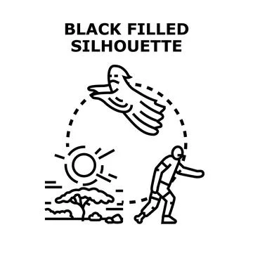 Silhouette concept with ghost, zombie, and natural scene Stockillustratie