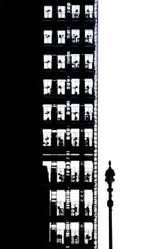 Silhouette of a construction elevator 写真素材