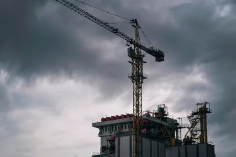 Silhouette of the construction Stock Photos