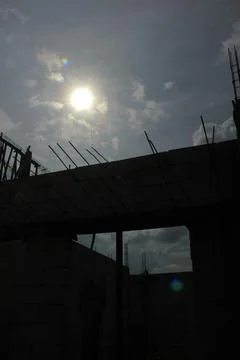 Silhouette of a construction Foto stock
